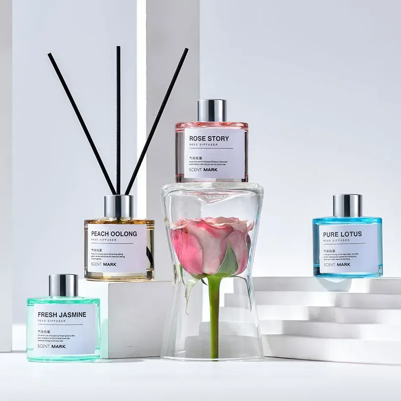 Home Fragrance Jasmine Diffuser - Botella difusora de caña de fragancia