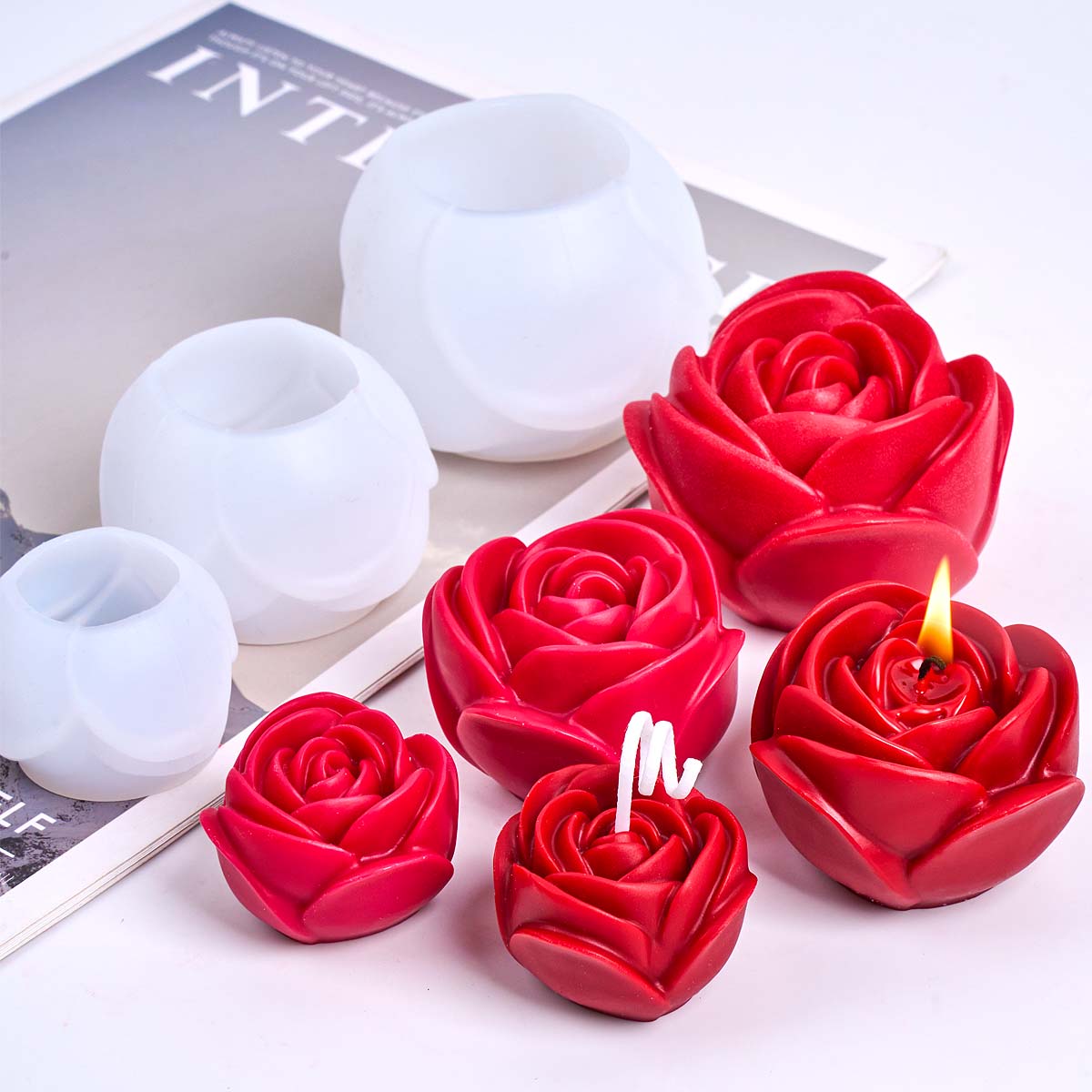 Home Fragrance Rose - Molde de vela de silicona con