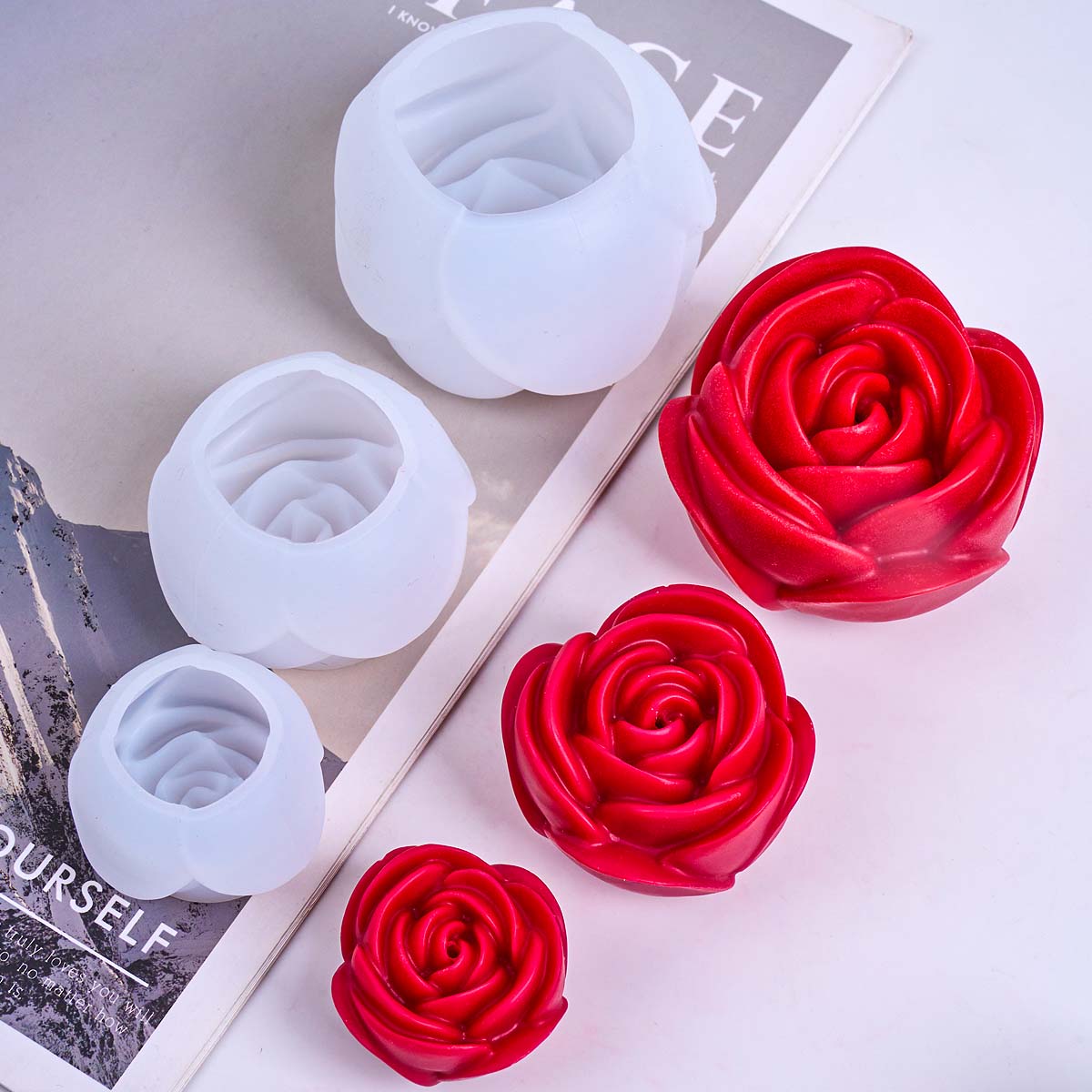 Molde de vela de silicona con  - Home Fragrance Rose reseña y precio