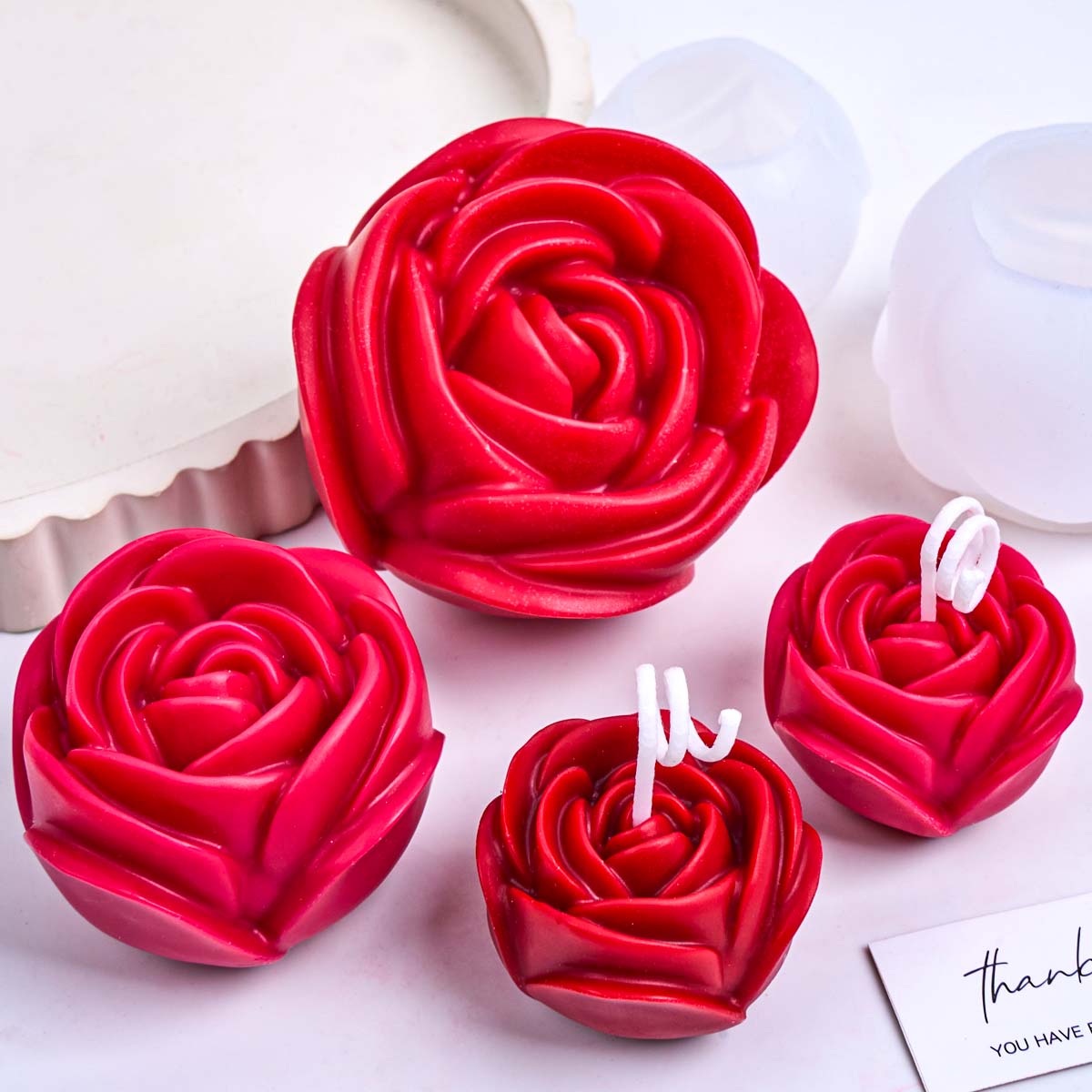 Molde de vela de silicona con  - Home Fragrance Rose reseña y precio